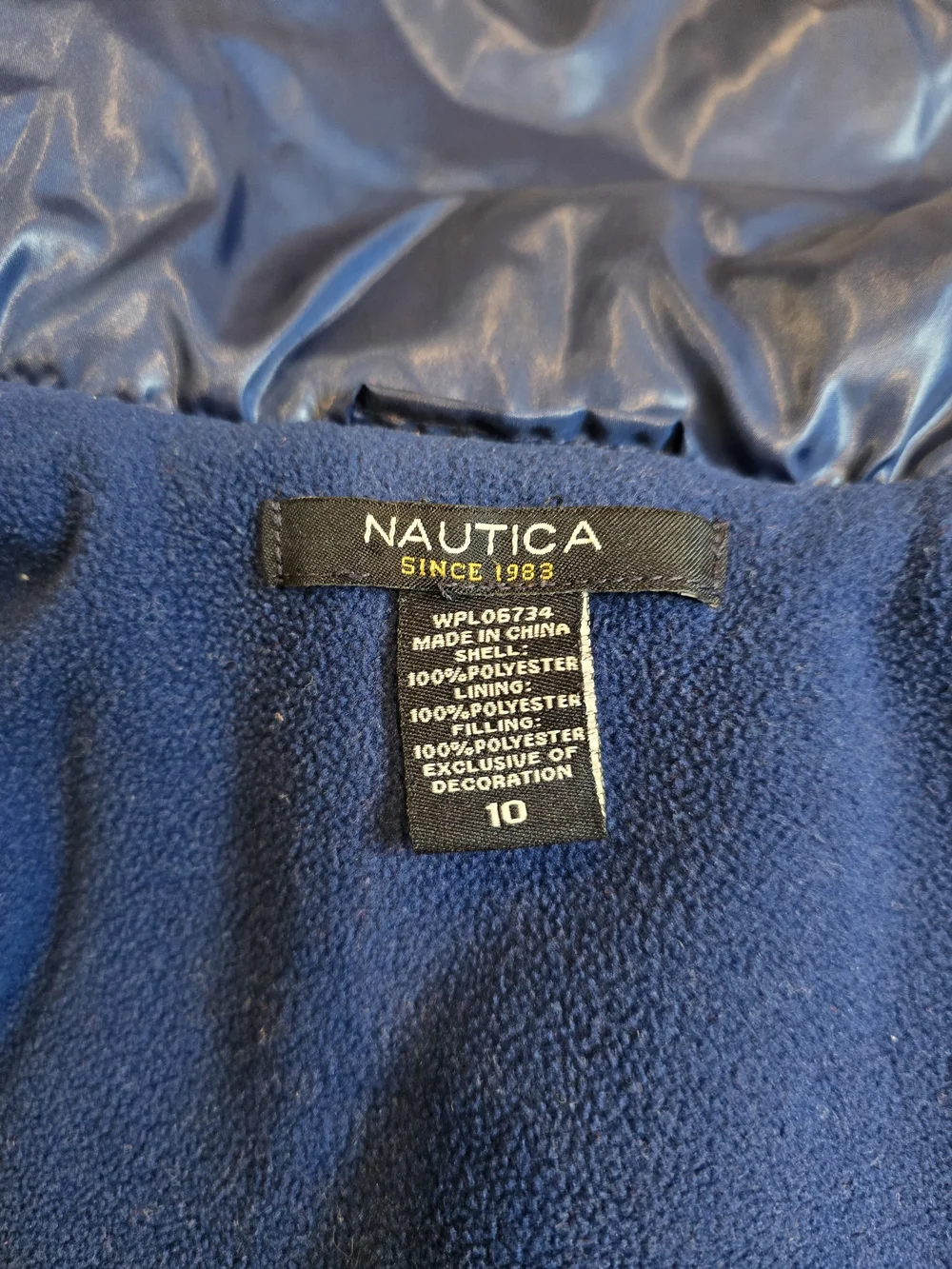 Nautica Girl's Navy Blue Quilted Puffer Vest with Ruffles At The Bottom
